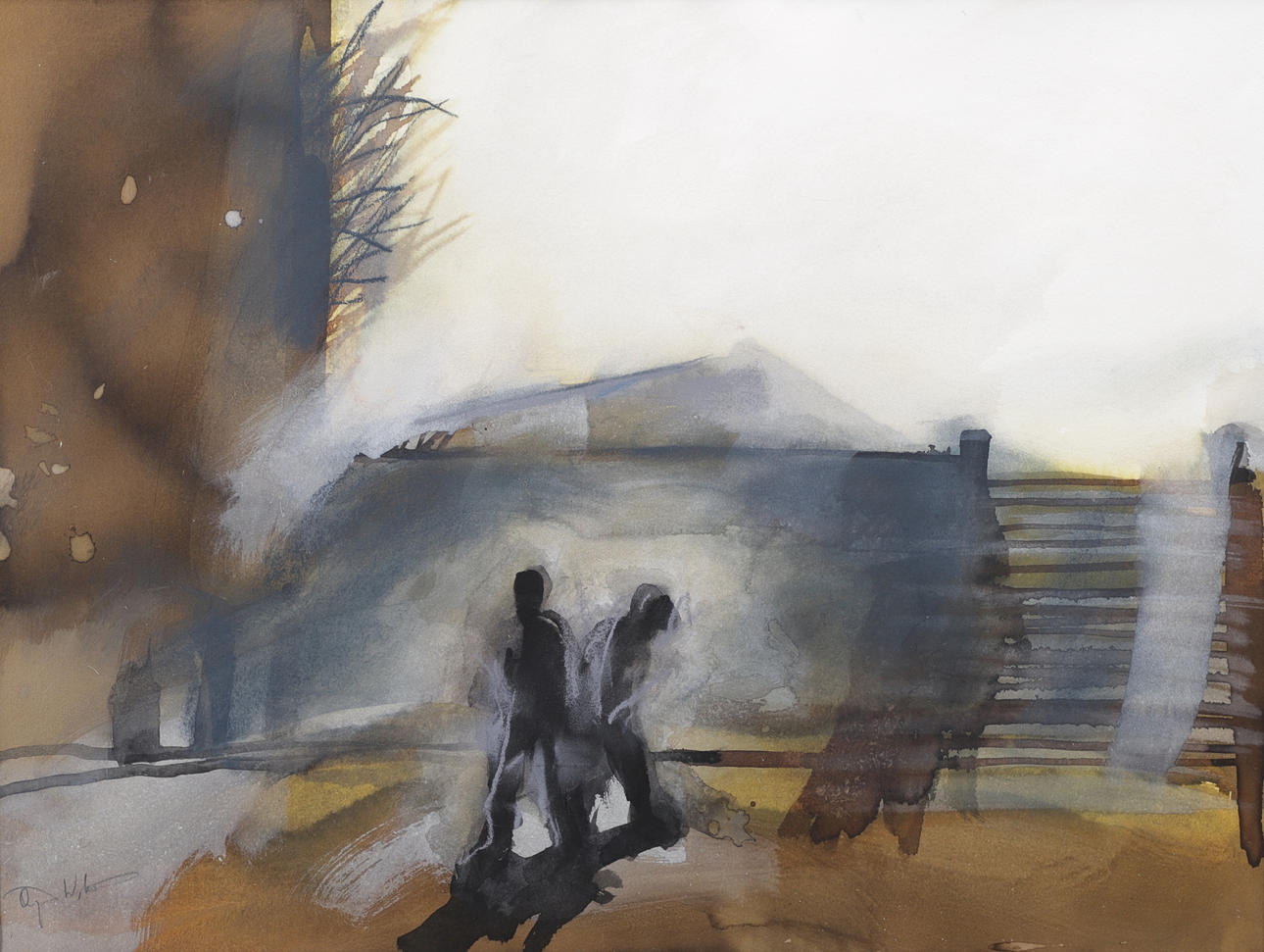 ÖRJAN WIKSTRÖM. Human gestures, gouache, signed.
