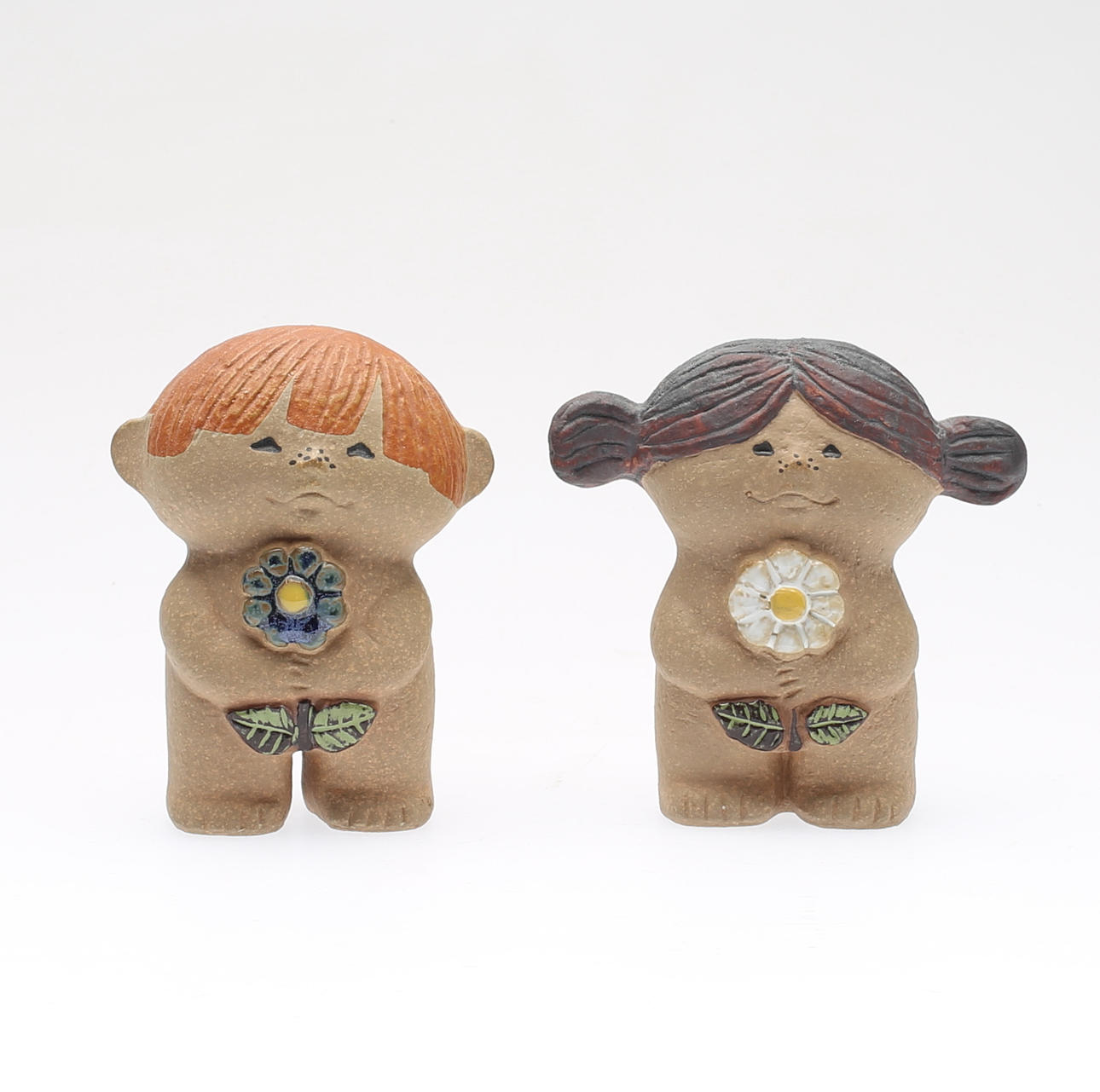 LISA LARSON. Figurer, 2 st, stengods, "Adam" & "Eva", Lisa Larson, Gustavsberg.