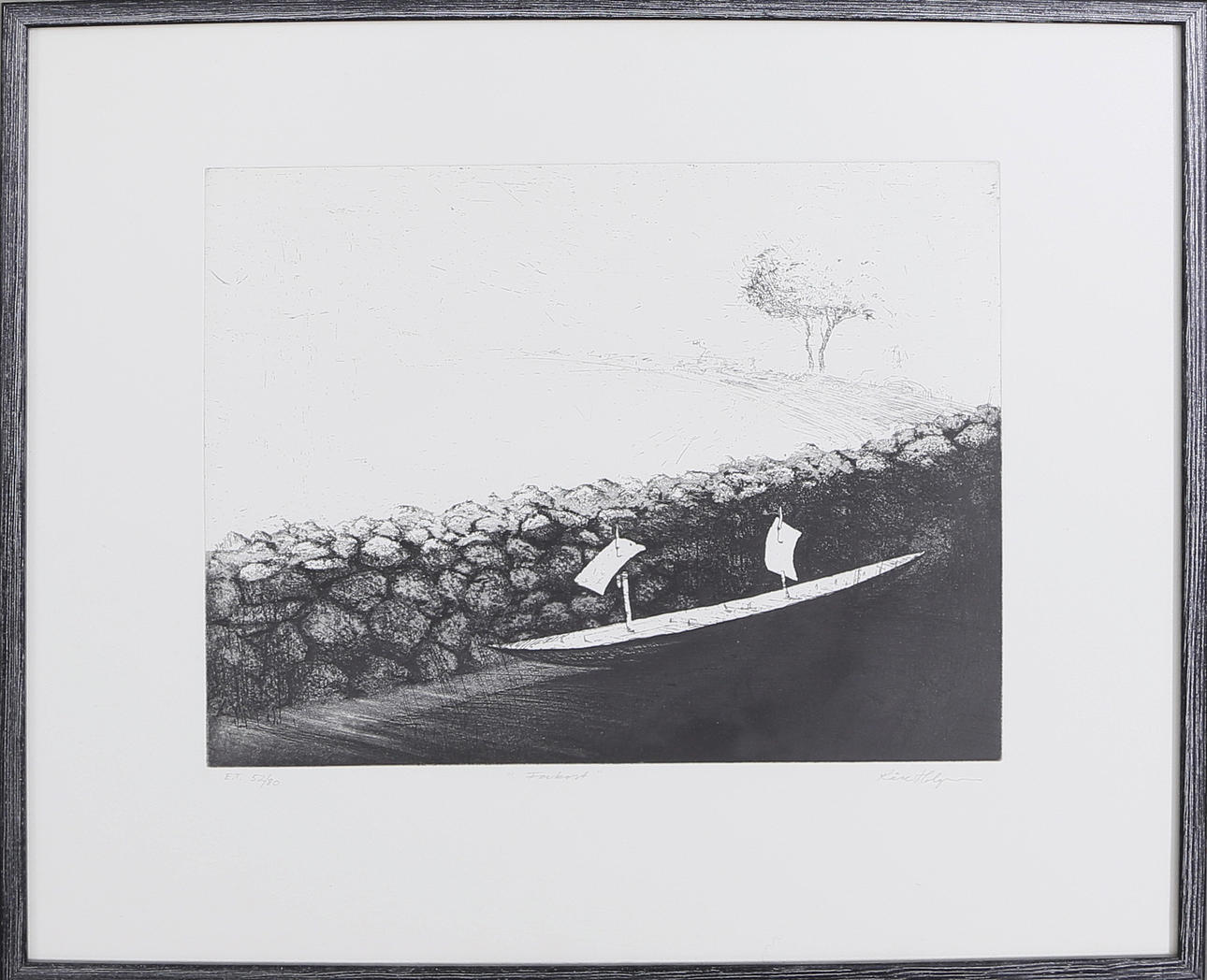 KÅRE HOLGERSON. "Farkost", grafiskt blad, E.T 52/80, signerad.