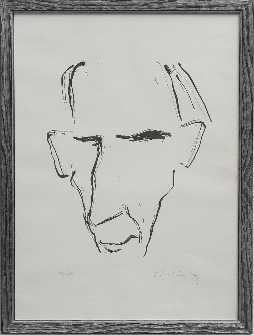 BIRGER LINDBERG. Porträtt, litografi, signerad och numrerad 269/360.