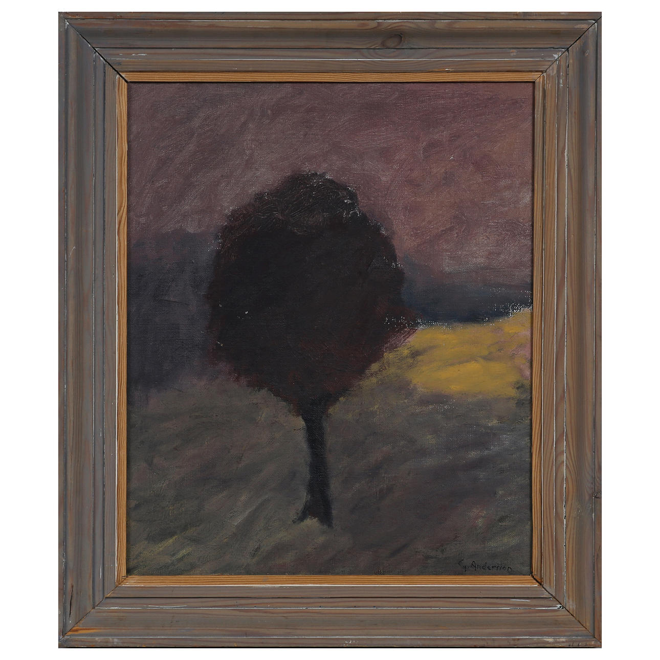 GÖRAN ANDERSSON, OIL ON PANEL “THE TREE 2" SIGNED.