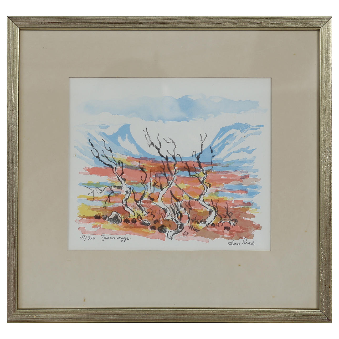 LARS PIRAK. LITHOGRAPH 153/350, SIGNED, GLAZED.