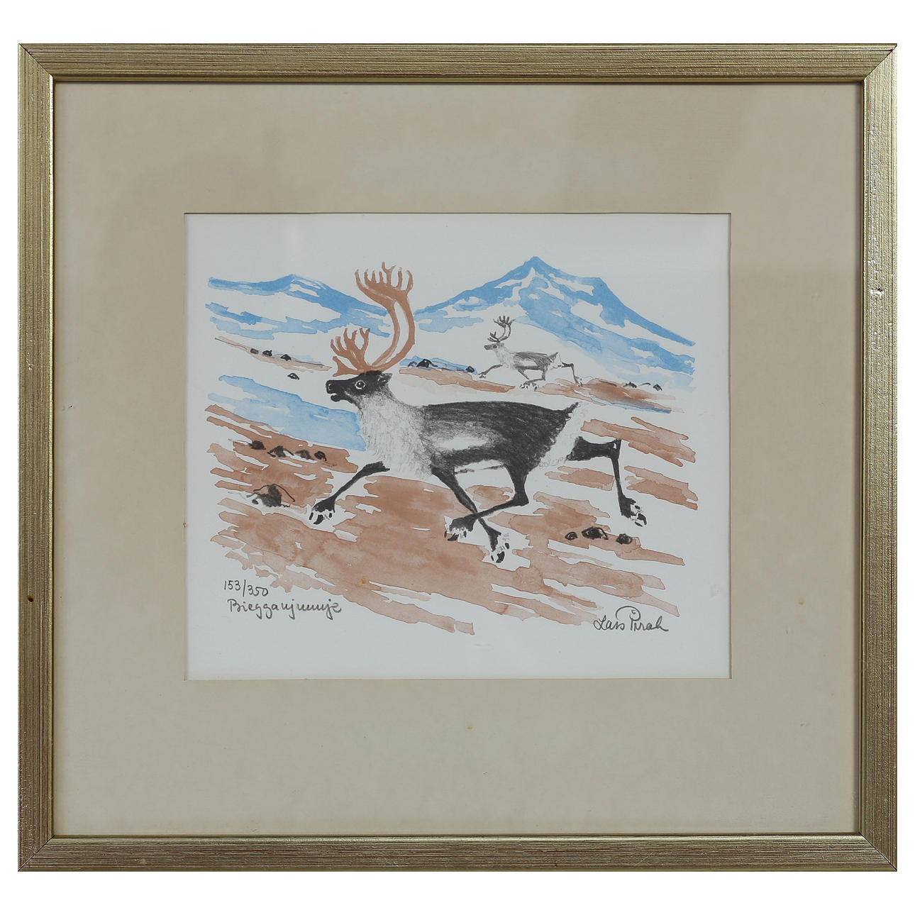 LARS PIRAK. LITHOGRAPH 153/350, SIGNED, GLAZED.