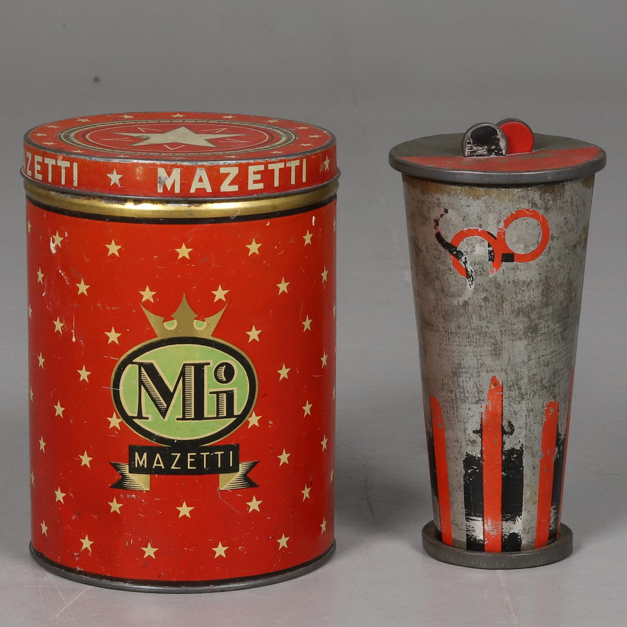 PLÅTBUKAR, 2 pcs, lithographed sheet, Mazetti, Solo coffee,.