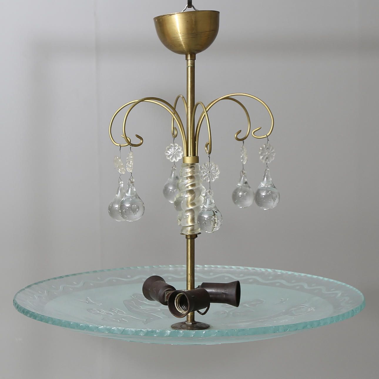 TAKPLAFOND med prismor, Glössner-stil, 1930-tal.