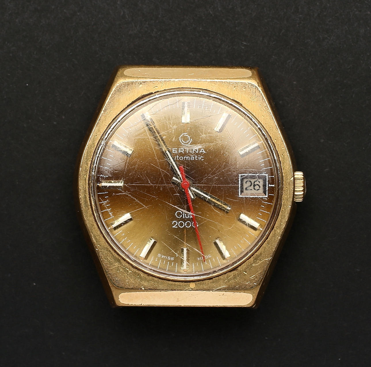 ARMBANDSUR, guld på stål, Certina Club 2000,1900-talets andra hälft.