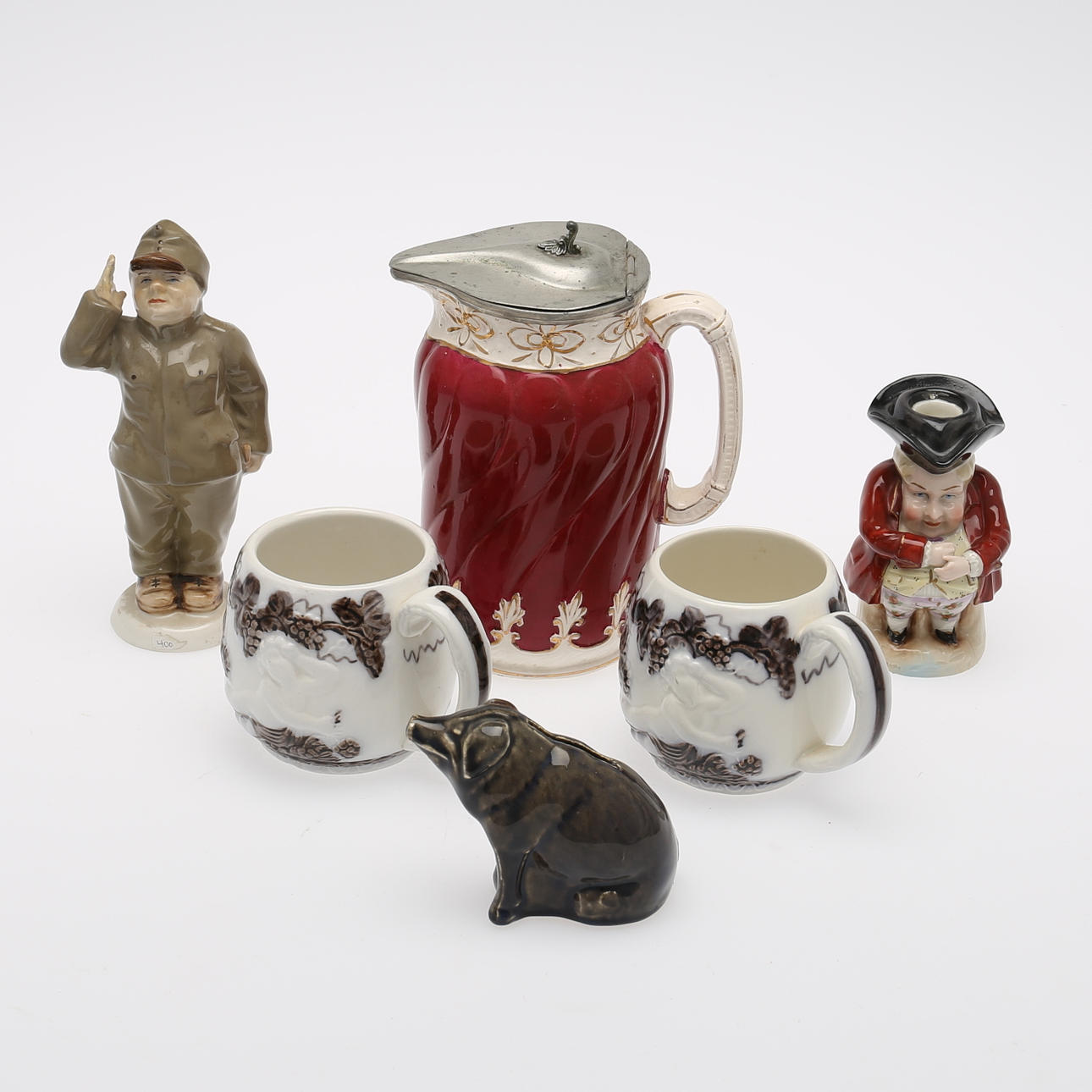 PORSLIN, 6 delar, 1800/1900-tal.