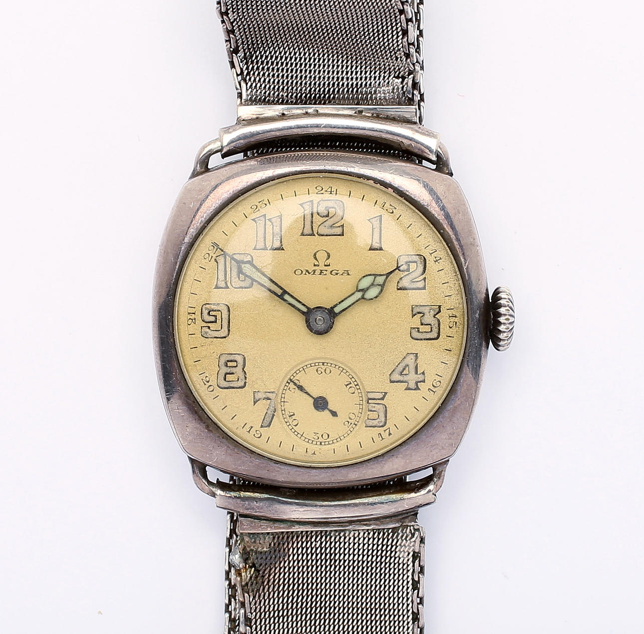 ARMBANDSUR, silver, Omega, ca 1930.