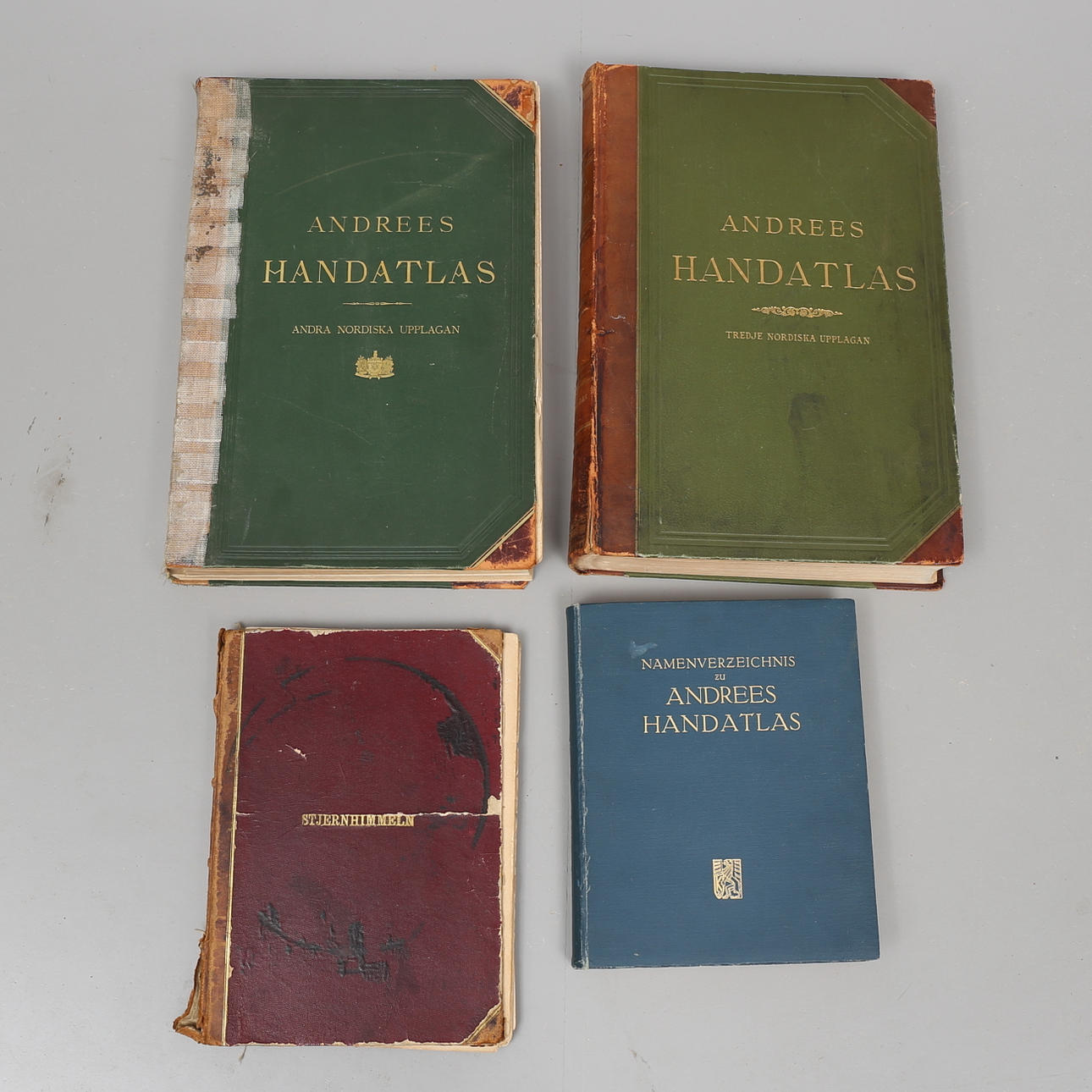 ANDREES HANDATLAS, 3 st samt STJERNHIMMELN.