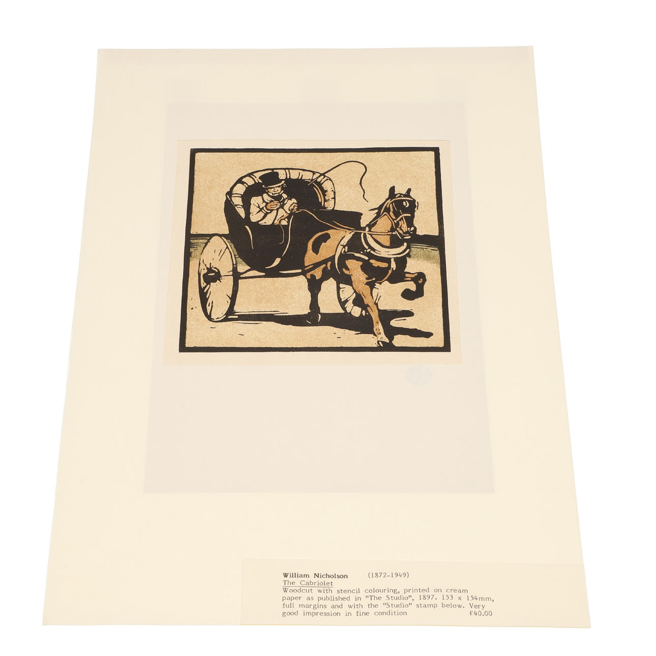 WILLIAM NICHOLSON (BRITISH, 1872-1949). THE CABRIOLET.