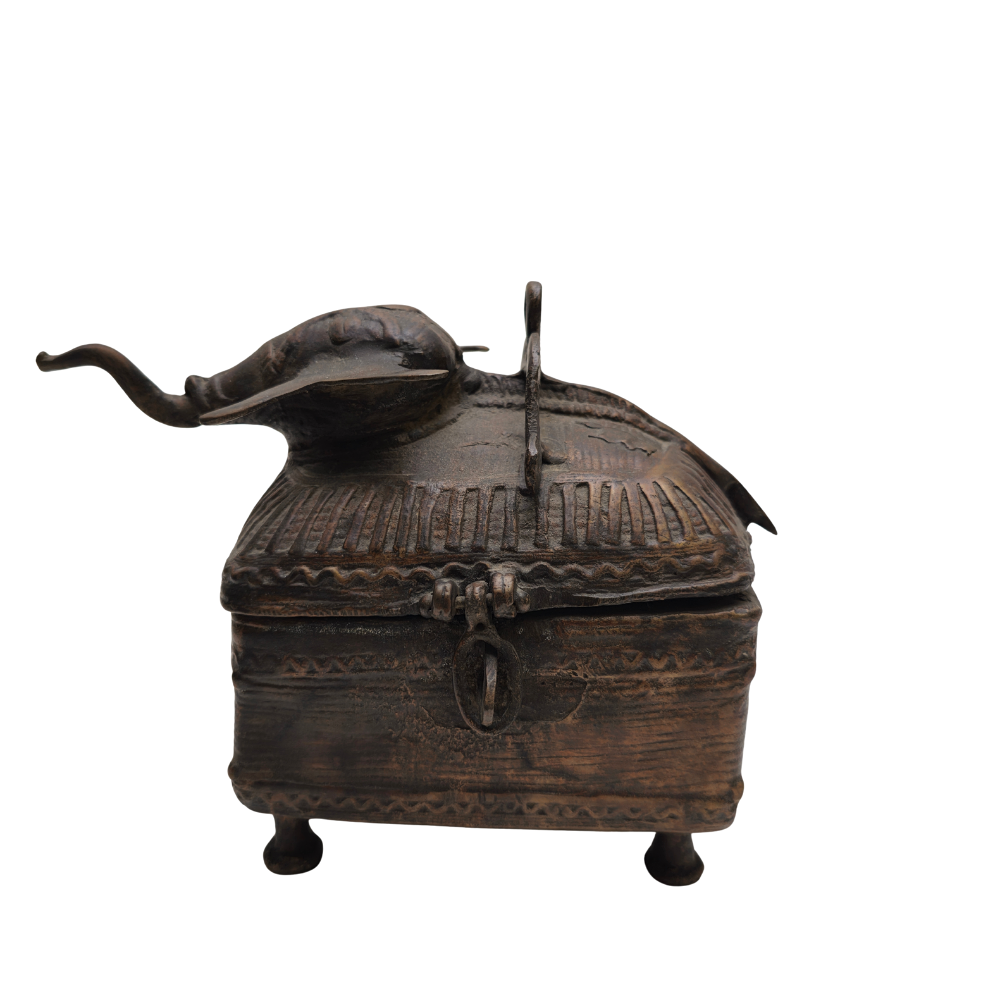 DHORKA BOX OR TRINKET. INDIA. ELEPHANT SHAPE.