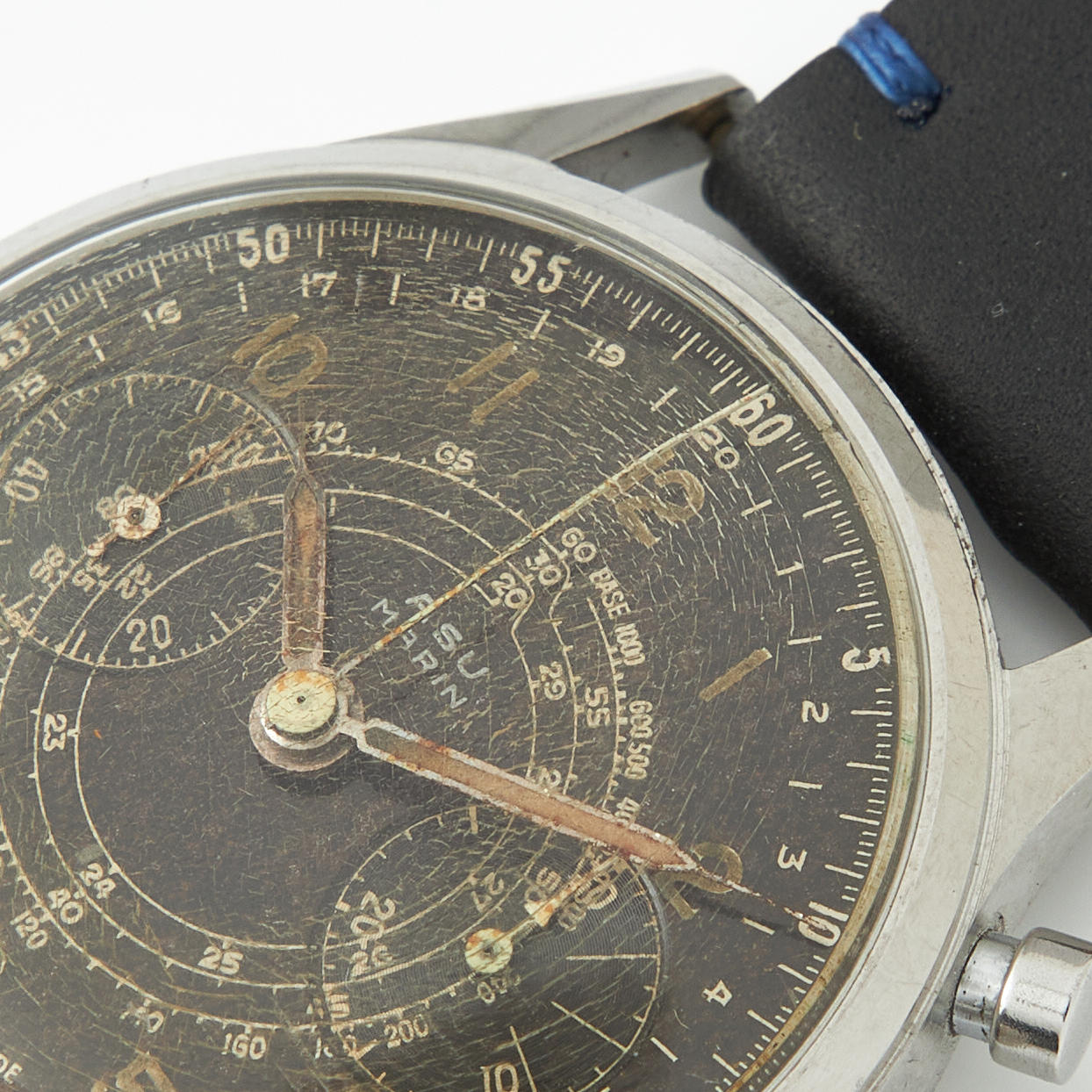 ASU, Navy, chronograph, wristwatch, 38 mm, steel, approx 1945. Clocks ...