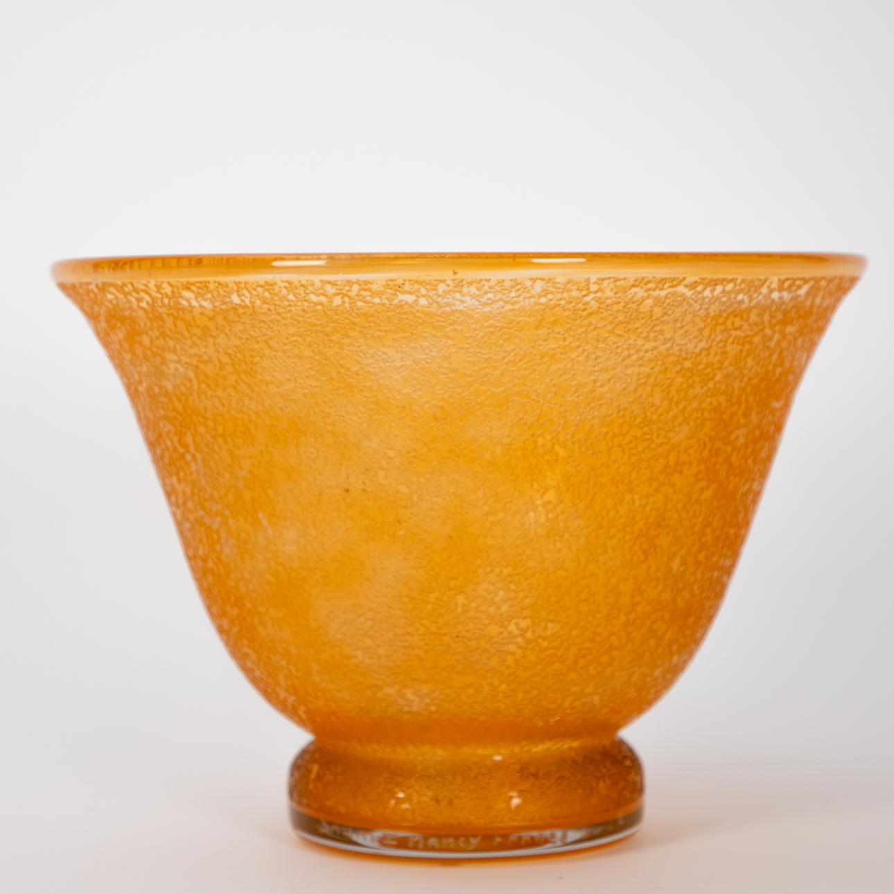 DAUM. Large vase, so-called Ice glass, Nancy 1920s.