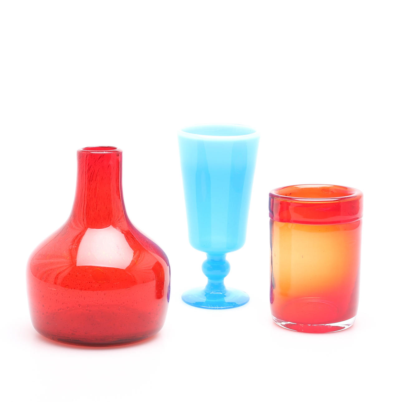 PARTI VASER, 3 delar, glas, bl, a Erik Höglund.