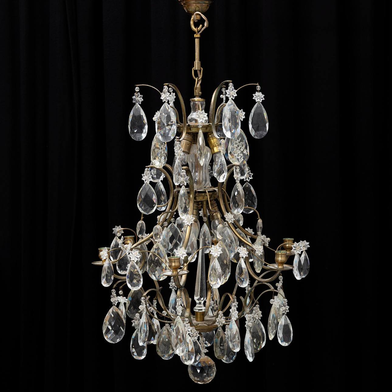 A 20th century Rococo chandelier. Height approx. 71 cm.