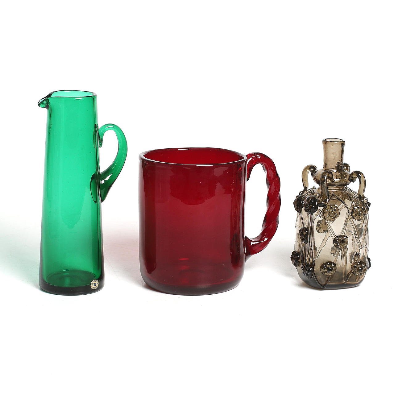 TILLBRINGARE, SEJDEL, KARAFF, 3 delar, glas, Rejmyre glasbruk. 1900-tal.