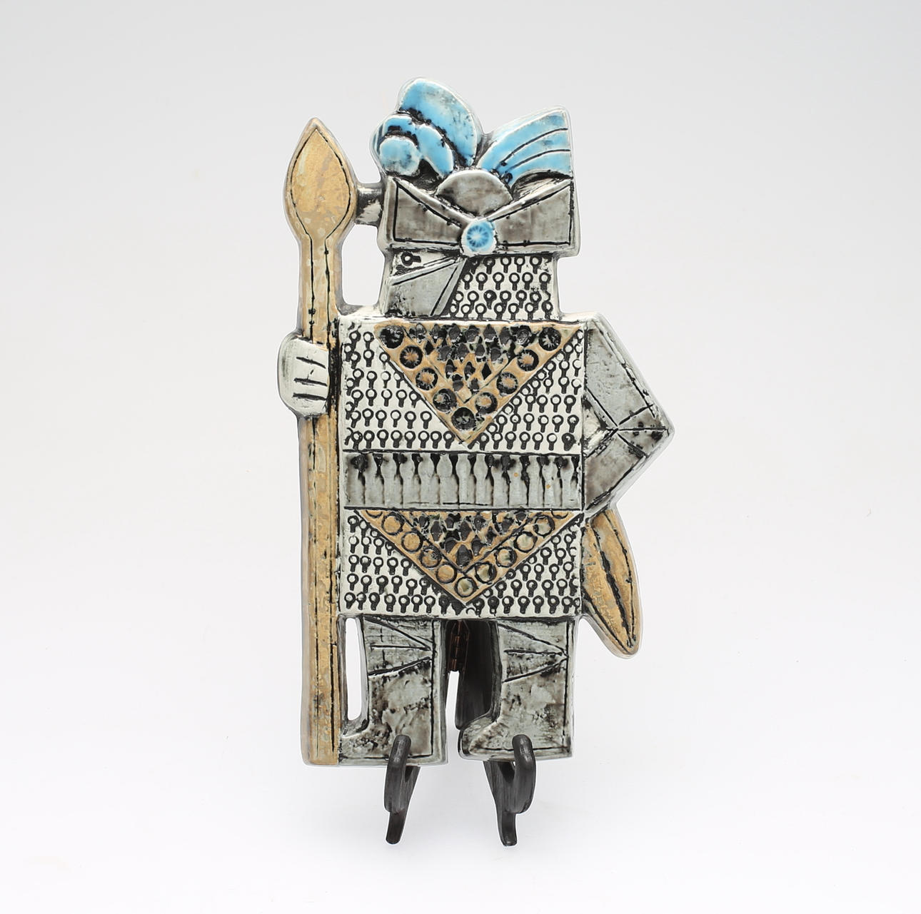 LISA LARSON. stengods, väggplakett, "Drabant 2", Gustavsberg.