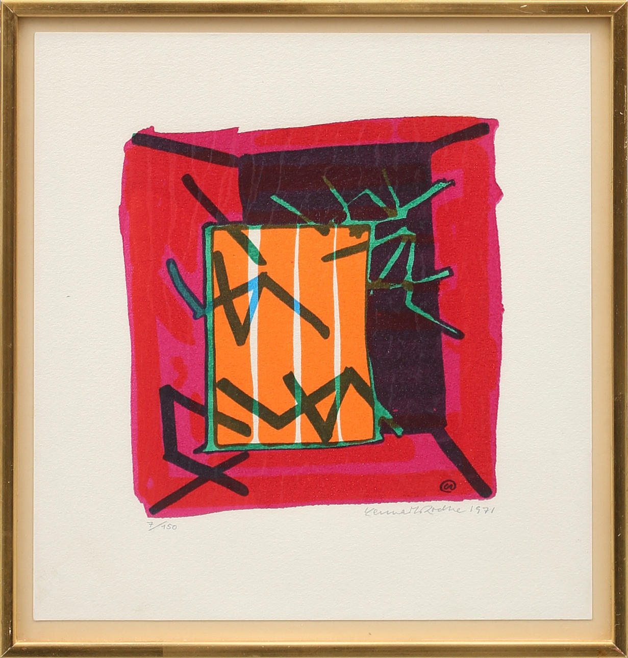 LENNART RODHE. Färglitografi numrerad 7/150, signerad Lennart Rodhe och daterad 1971.