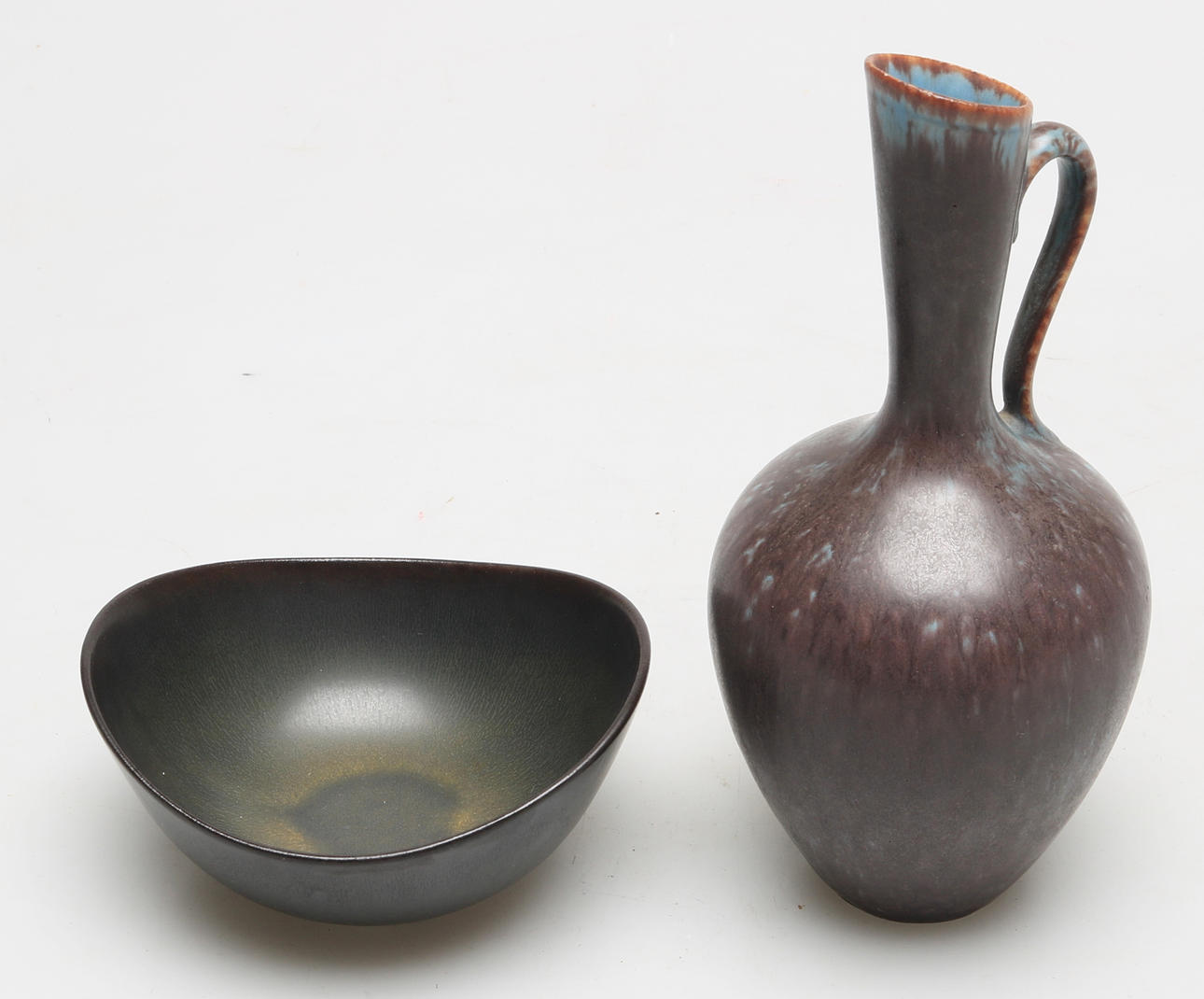 VAS samt SKÅL, 2 delar, stengods, Gunnar Nylund, Rörstrand, 1900-tal.