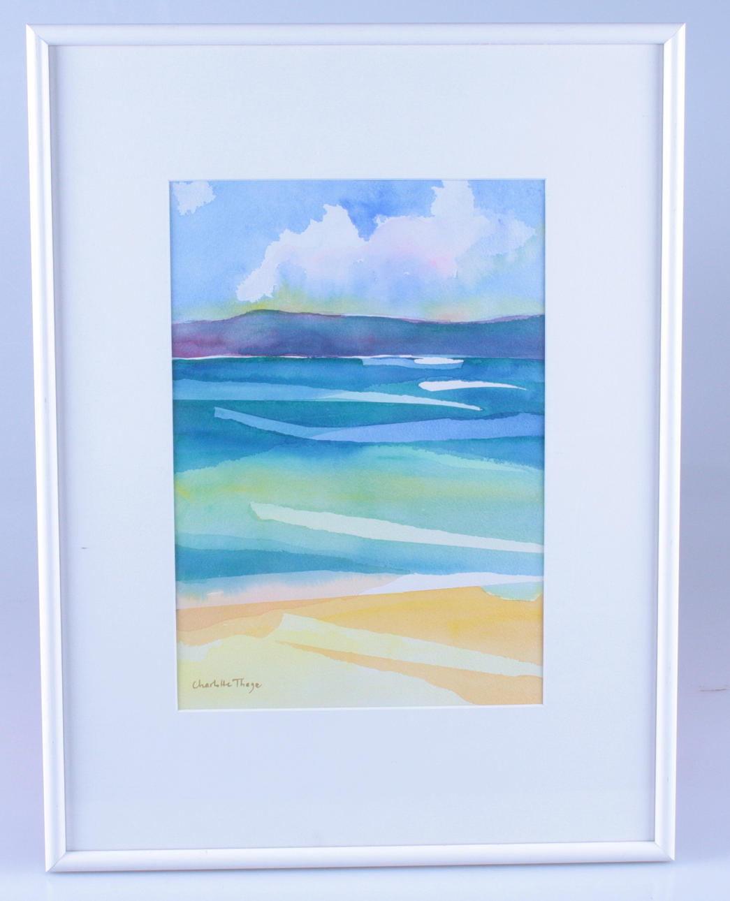 CHARLOTTE THEGE. Aquarell, Seeufer.