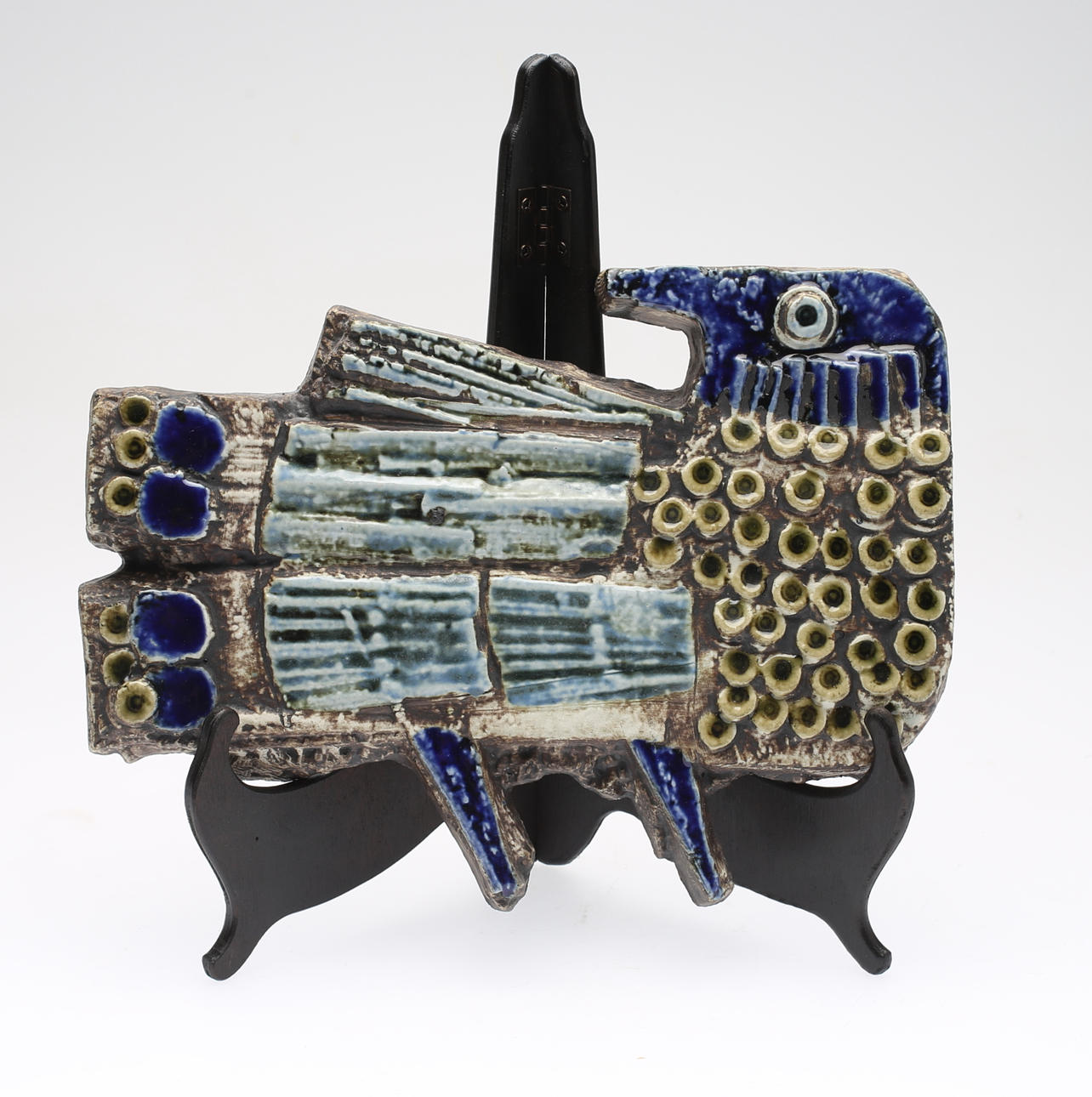 LISA LARSON. stengods, väggplakett, "Fågel", Gustavsberg.