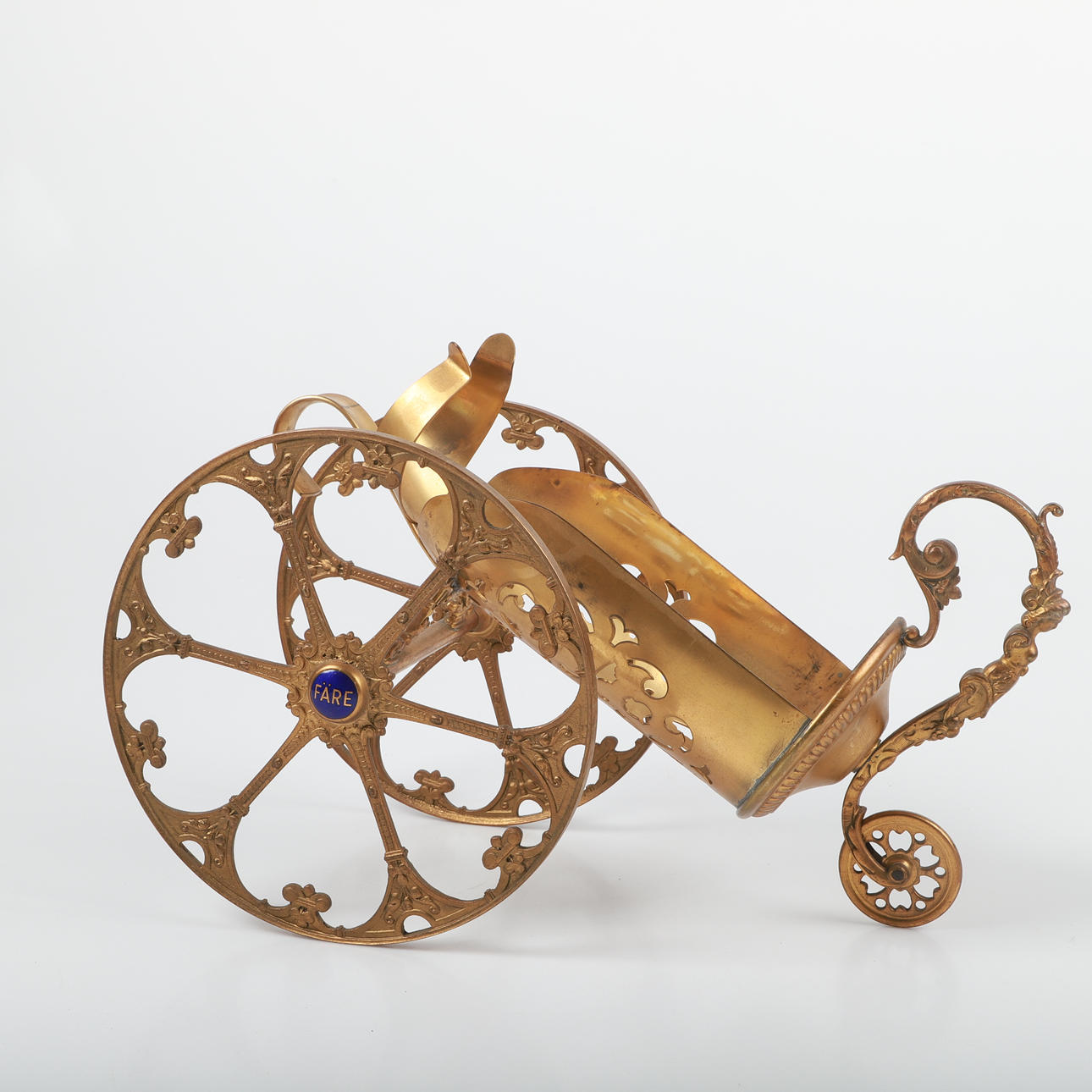 FLASKSTÄLL, mässing/emalj, Färe.