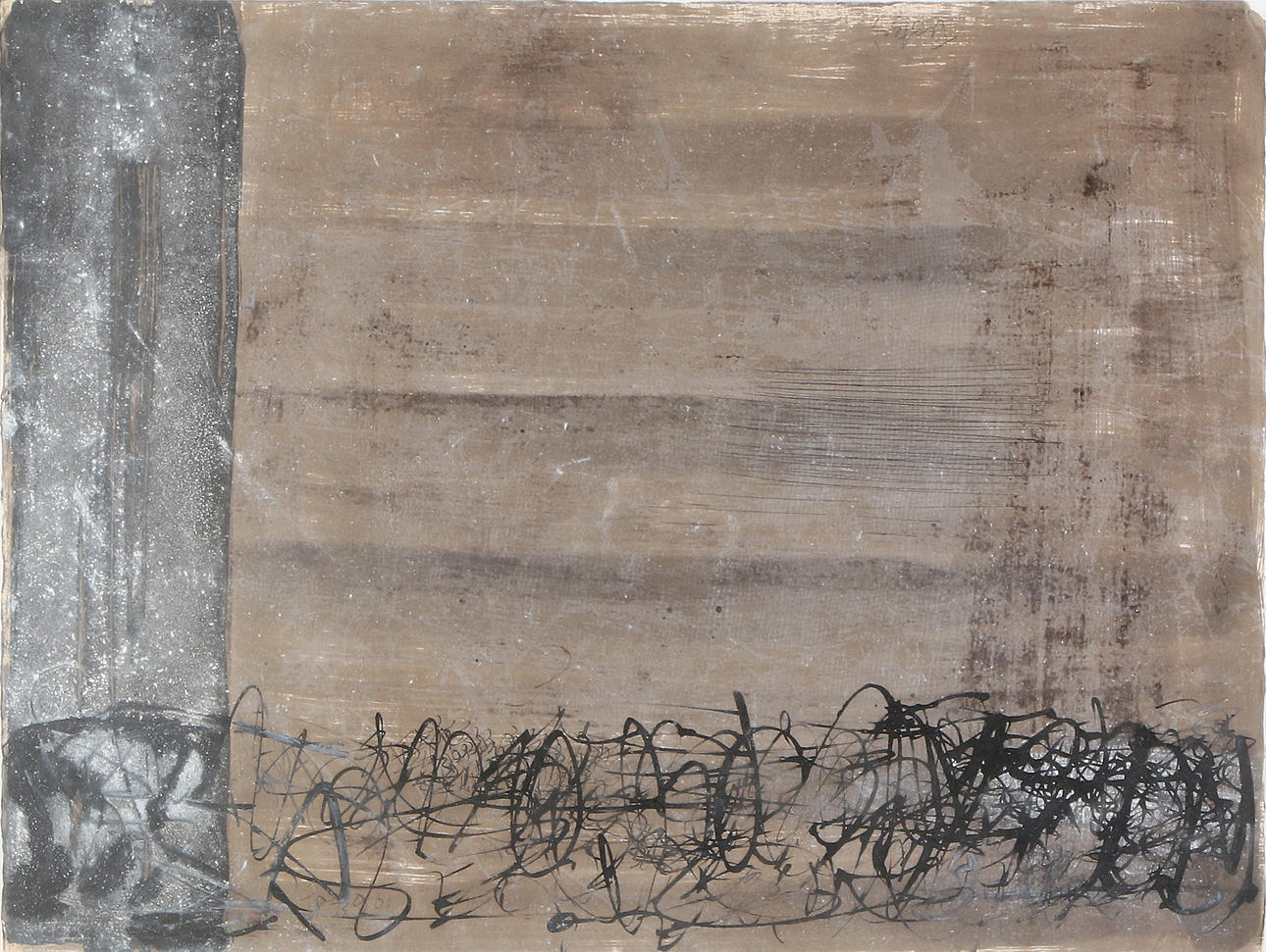 ULF TROTZIG. Mixed media. Composition. Signed and dated 61.