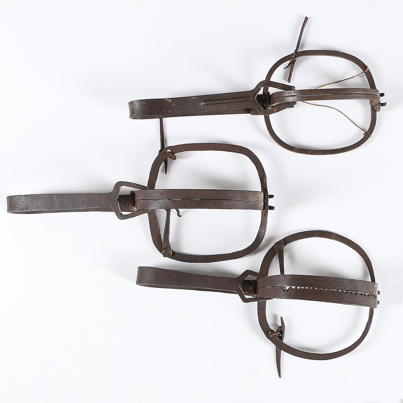 RÆVESAKS, 3 stk, jern, 1800-tallet.