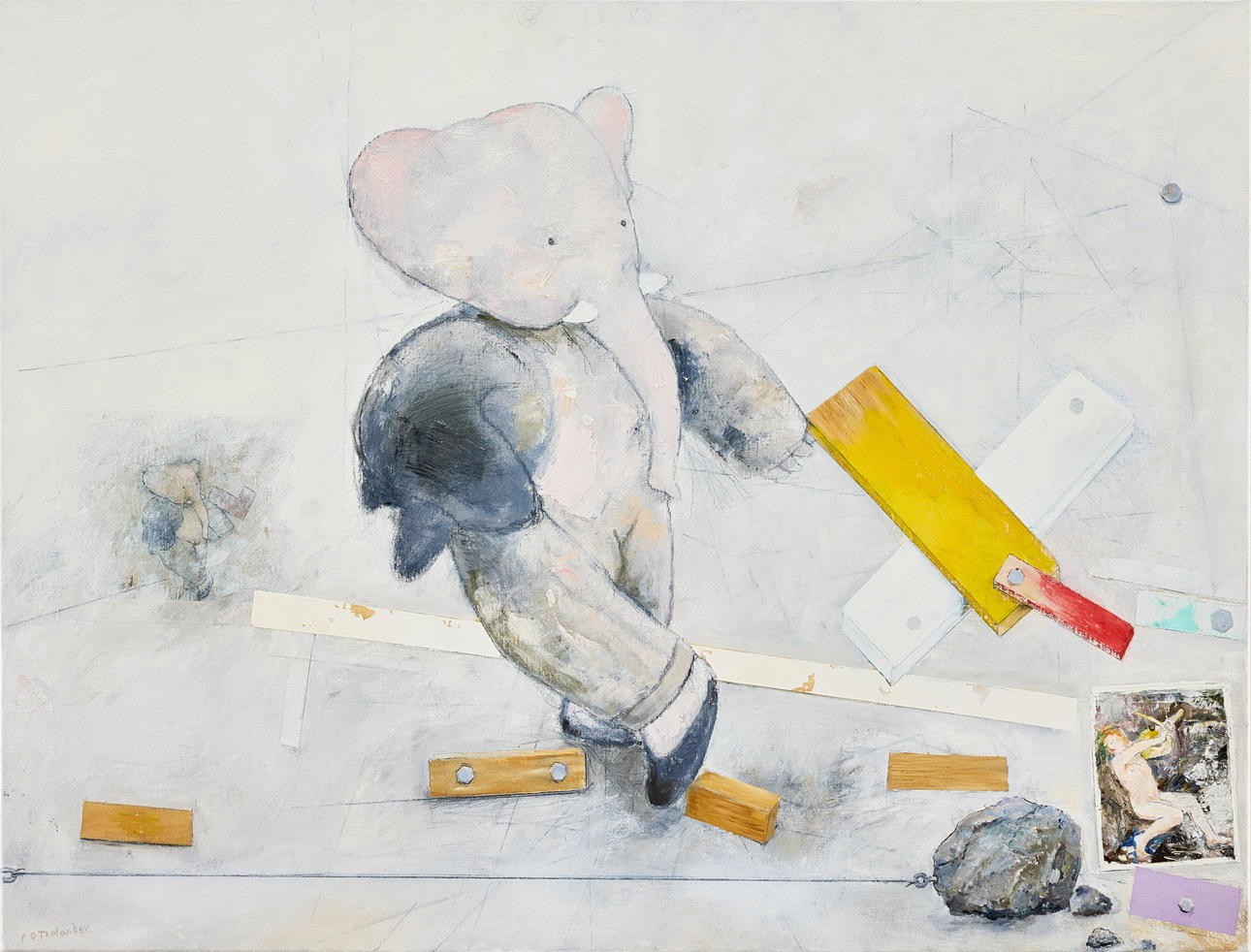 PG THELANDER. "Stående elefant".