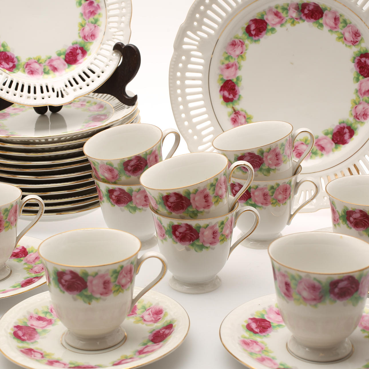 KAFFE-FRUKTSERVIS, 27 delar, porslin, Bavaria.