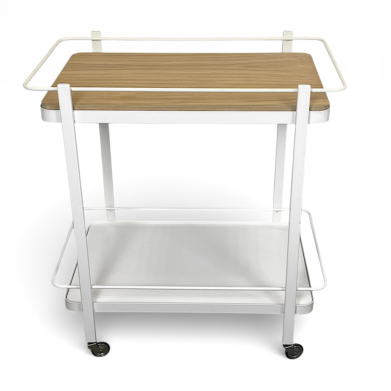 SERVERINGSVAGN. Vitlackerad metall & trä, samtida.