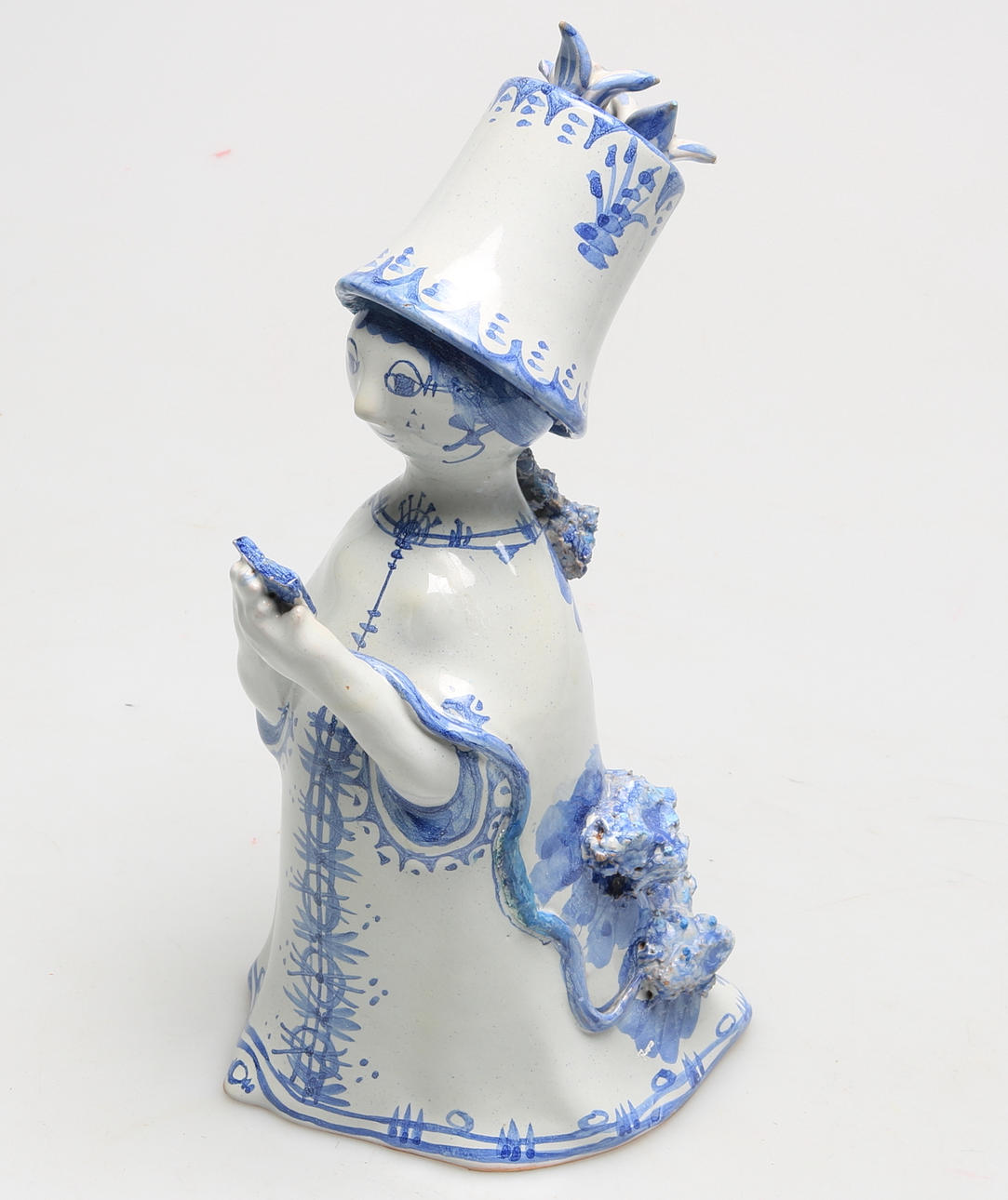 FIGURIN, keramik, läsande kvinna, Björn Wiinblad, Illums Bolighus, Danmark, signerad.