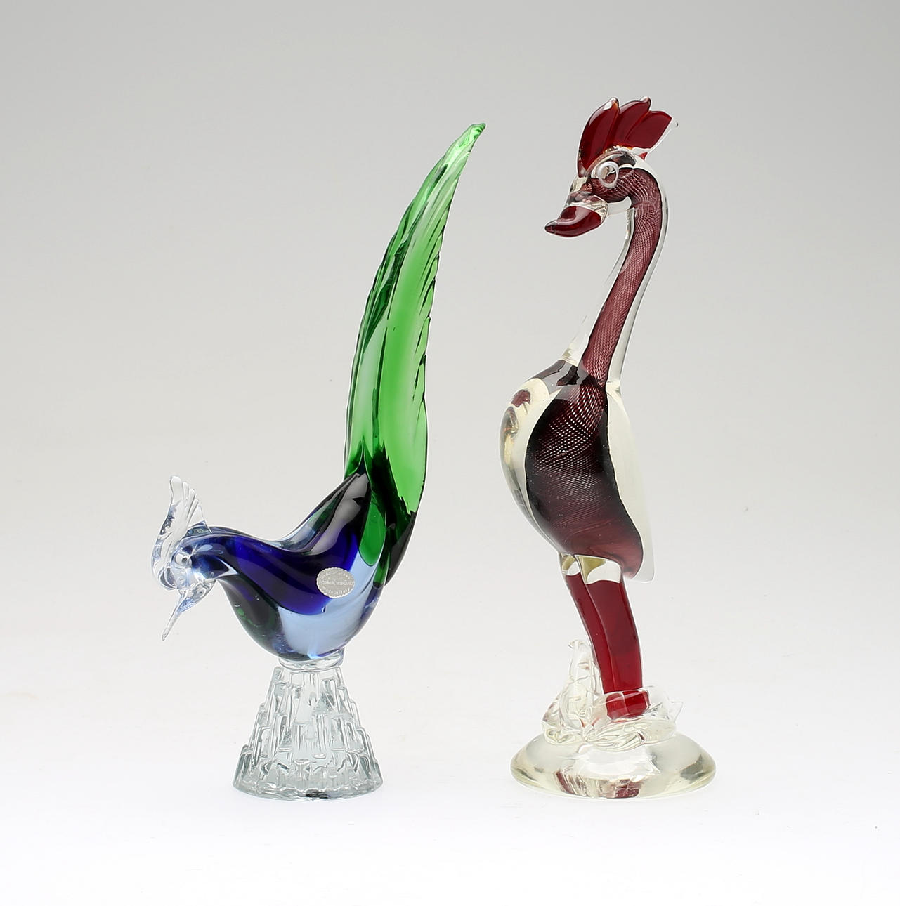 FIGURER, 2 st, glas, Murano och troligen Murano, Italien, 1900-talets andra hälft.