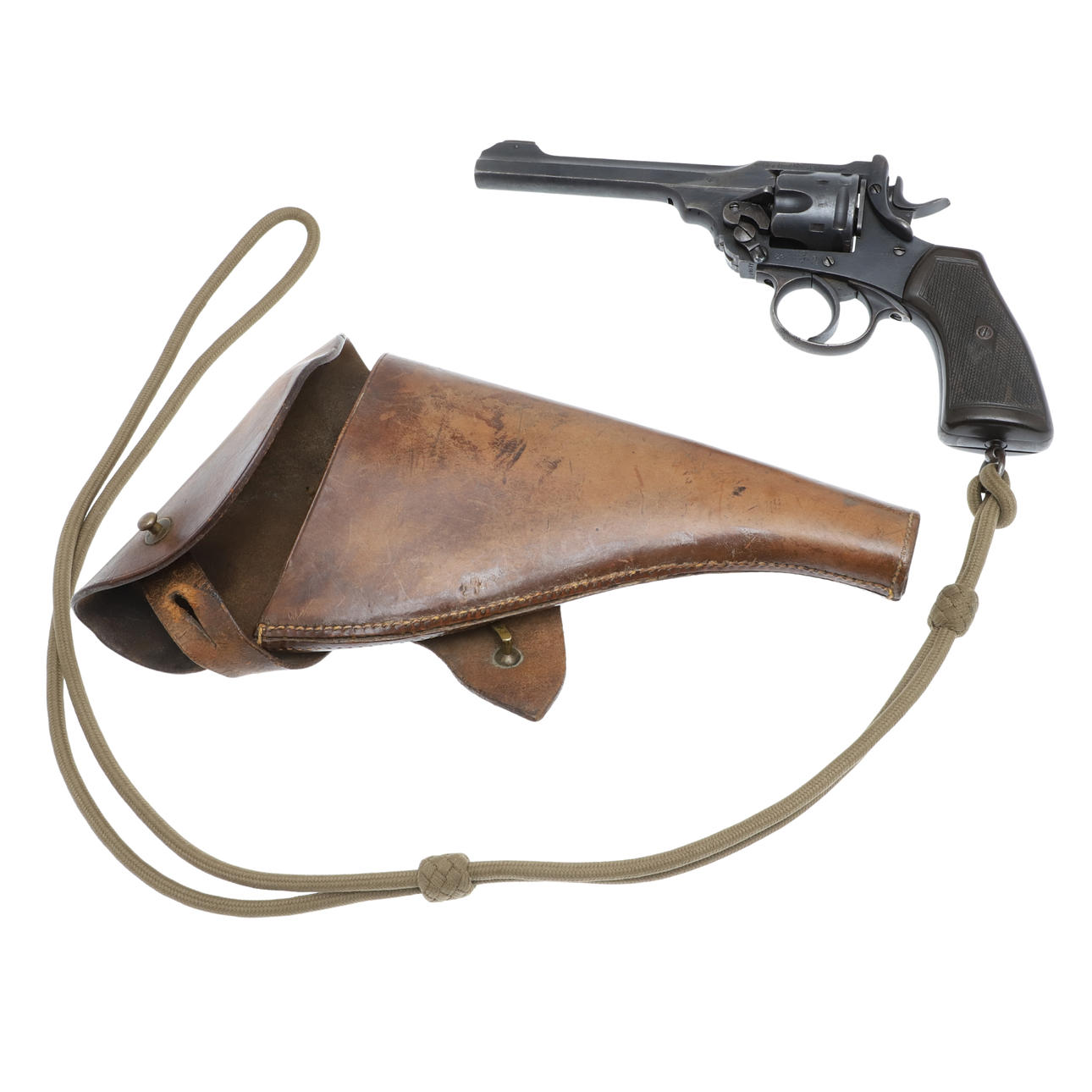 A DEACTIVATED WEBLEY .455 SERVICE REVOLVER AND HOLSTER. Weapons ...