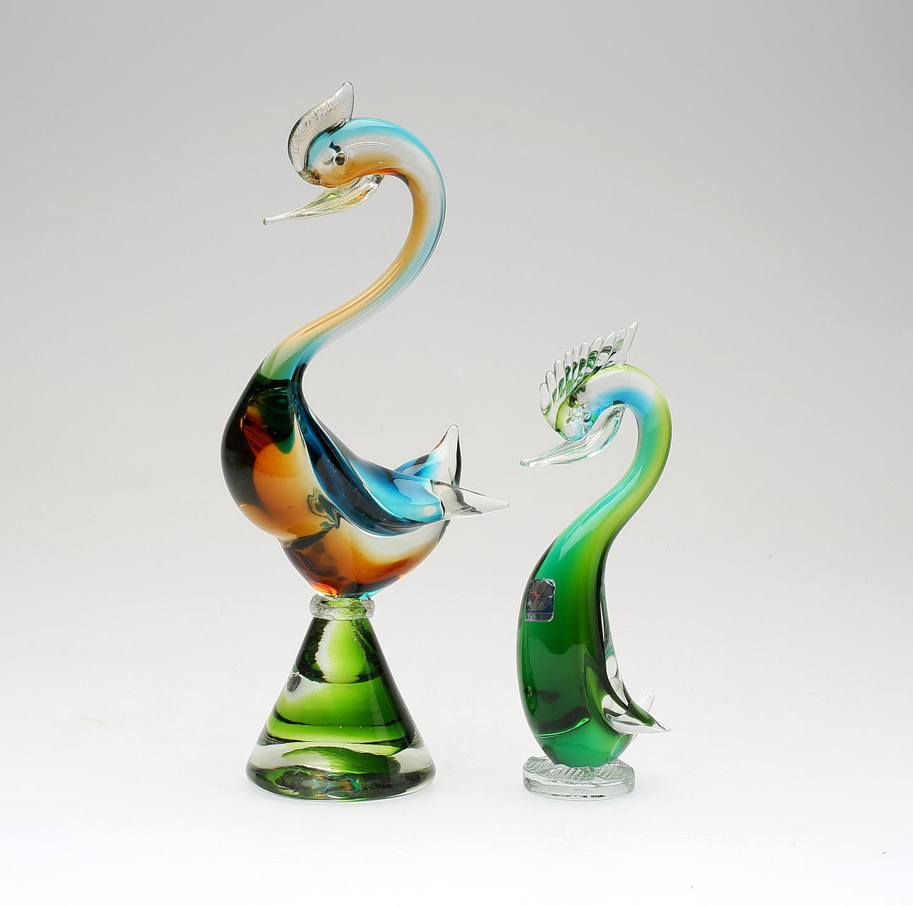 FIGURER, 2 st, glas, Murano, Italien, 1900-talets andra hälft.