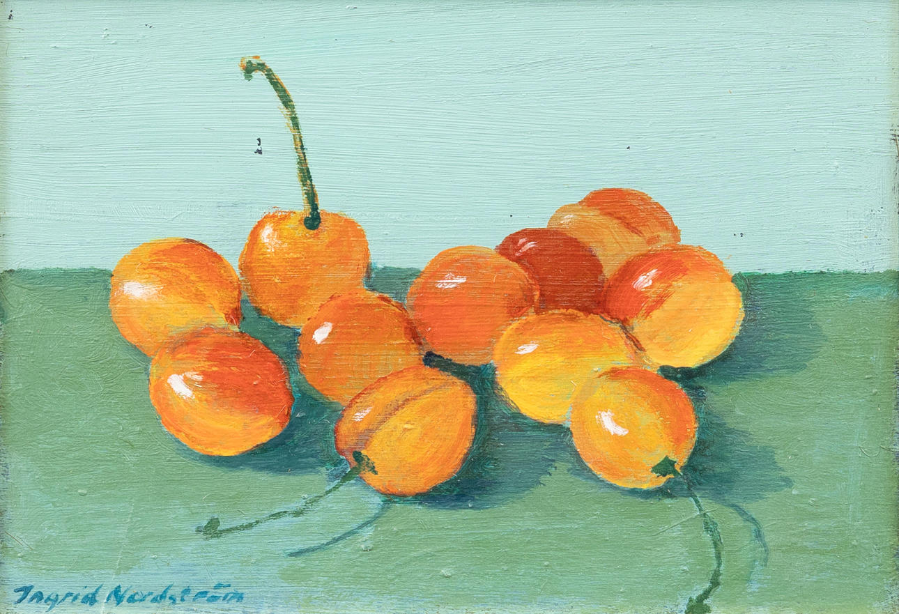 INGRID NORDSTRÖM. Cherry, oil on panel, signed.