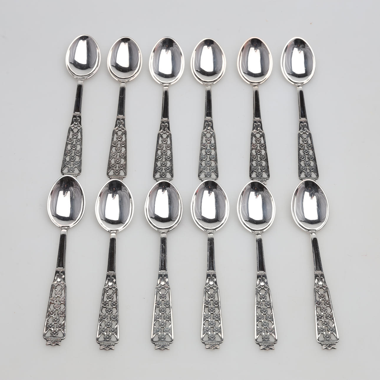 SPOONS, 12 pieces, model Princess, silver, weight approx. 110 grams.