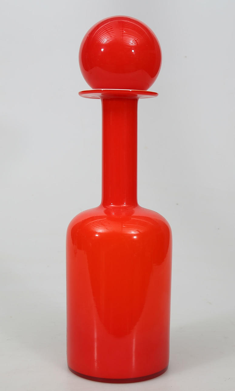 KARAFF MED PROPP, glas, Holmegaard, Danmark, 1900-talets andra hälft.