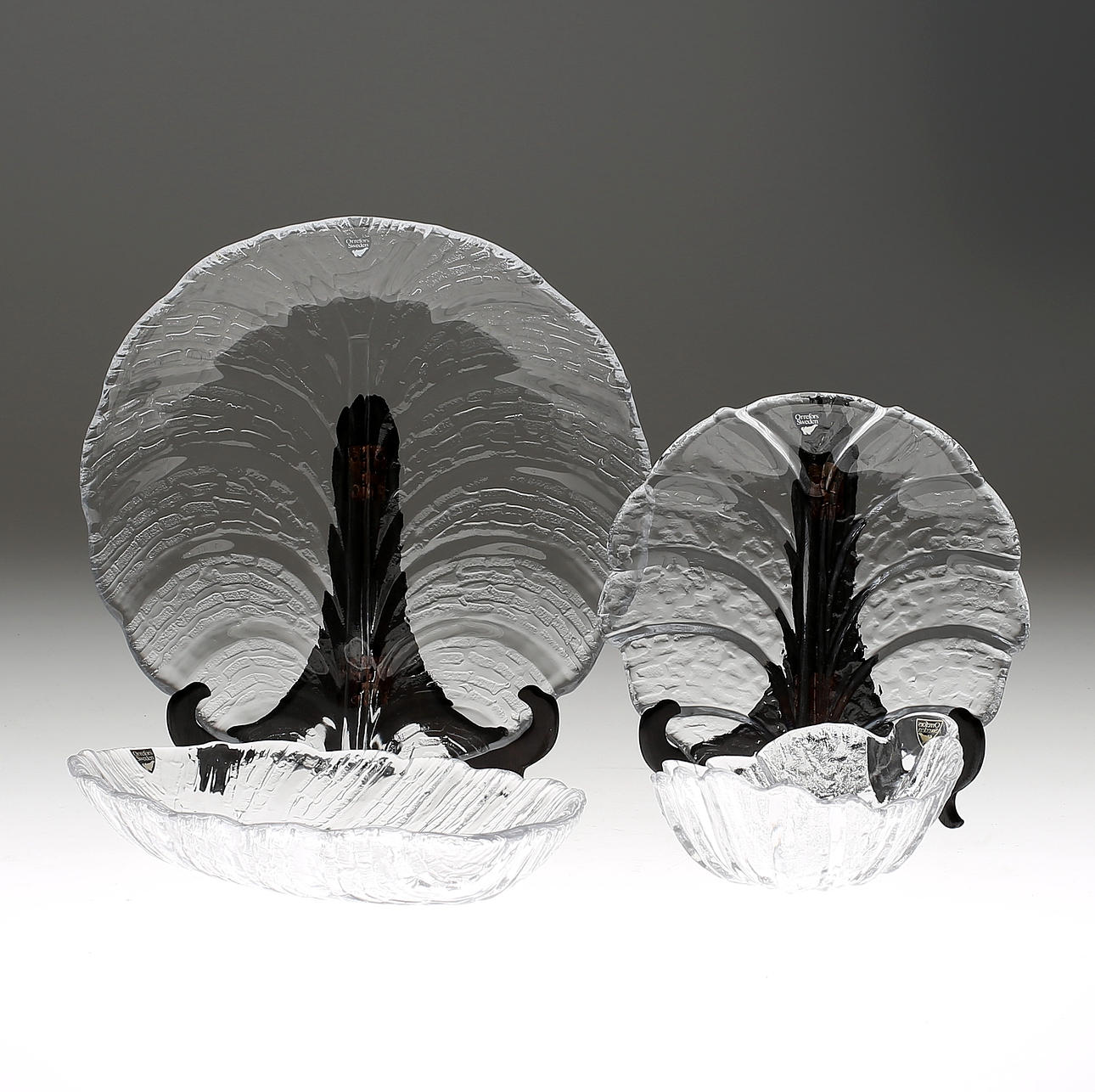 MATSERVIS, 29 delar, glas, "Eden" Lars Hellsten för Orrefors.