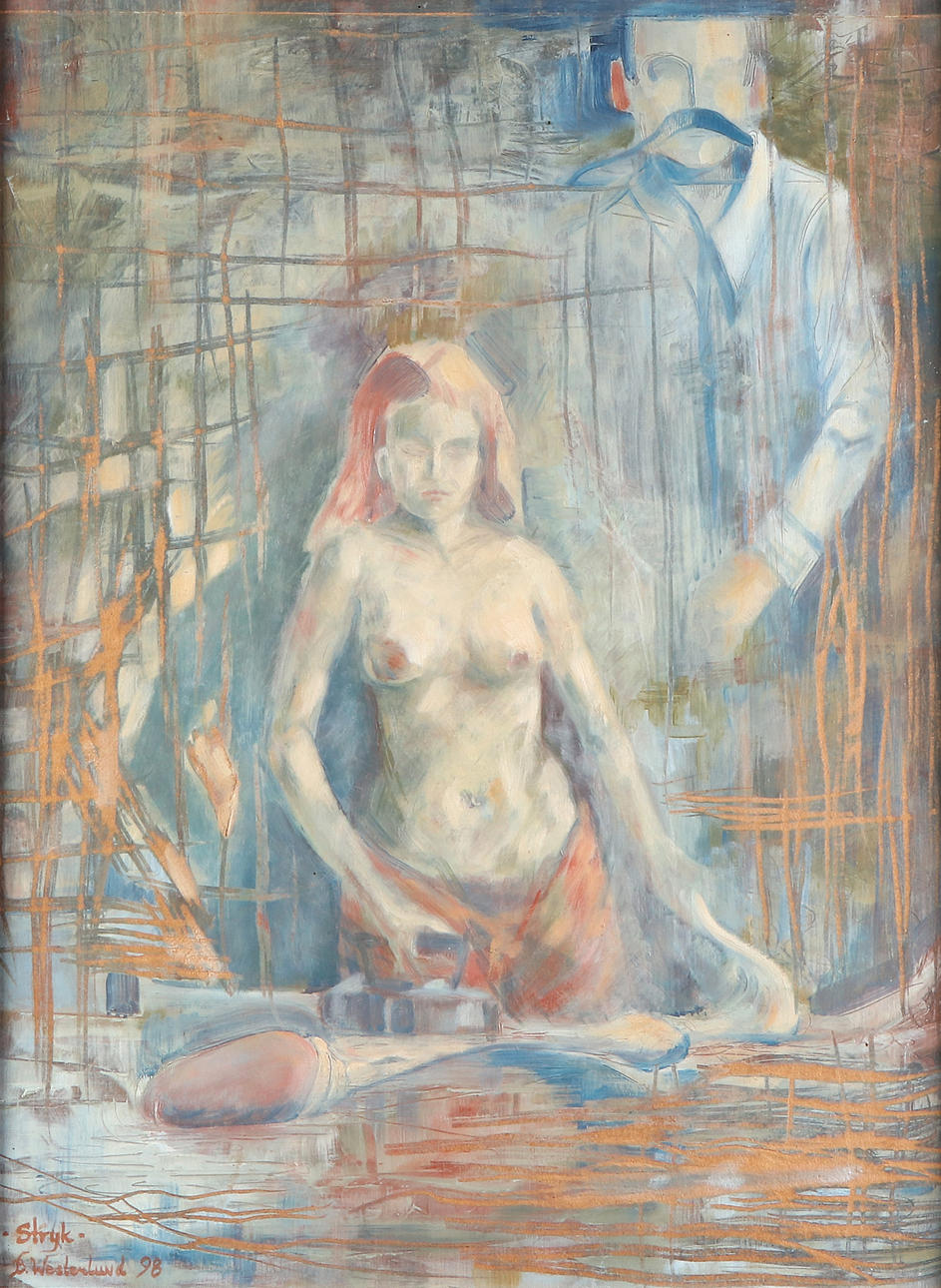 BERTIL WESTERLUND. Oil painting on panel. “Iron”. Signed and dated 98.