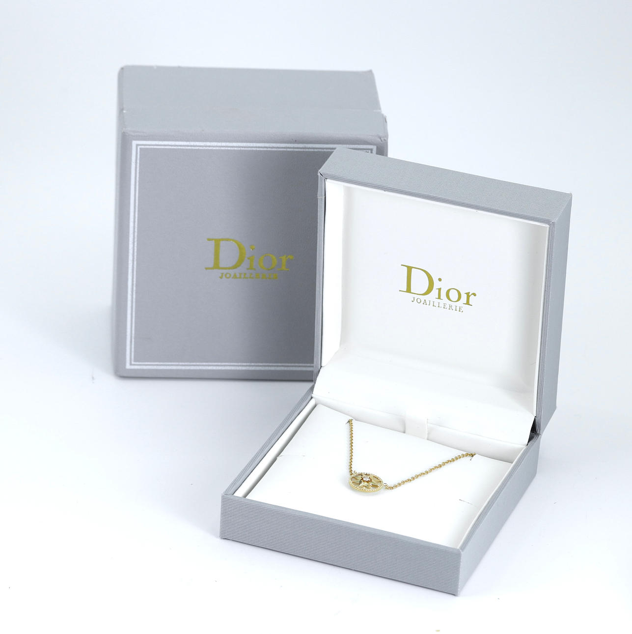 DIOR 18CT GOLD DIAMOND NECKLACE.