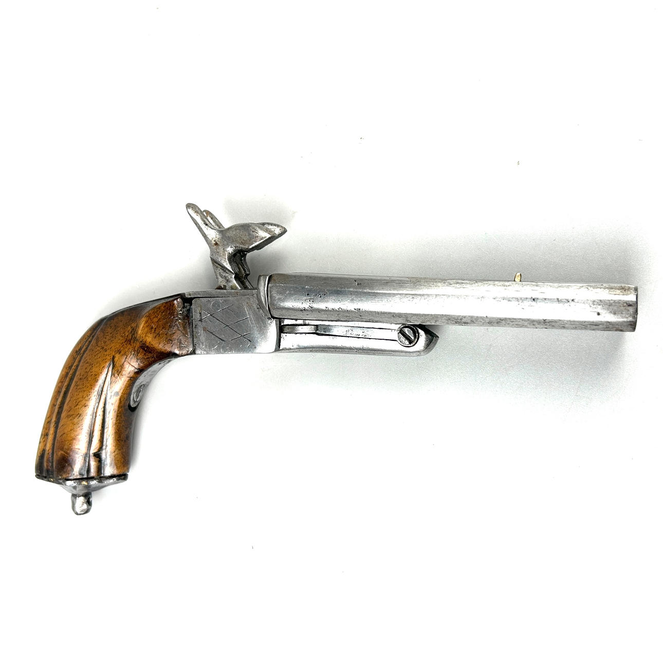 DOUBLE BARREL PERCUSSION PISTOL. Weapons & Militaria - Other - Auctionet