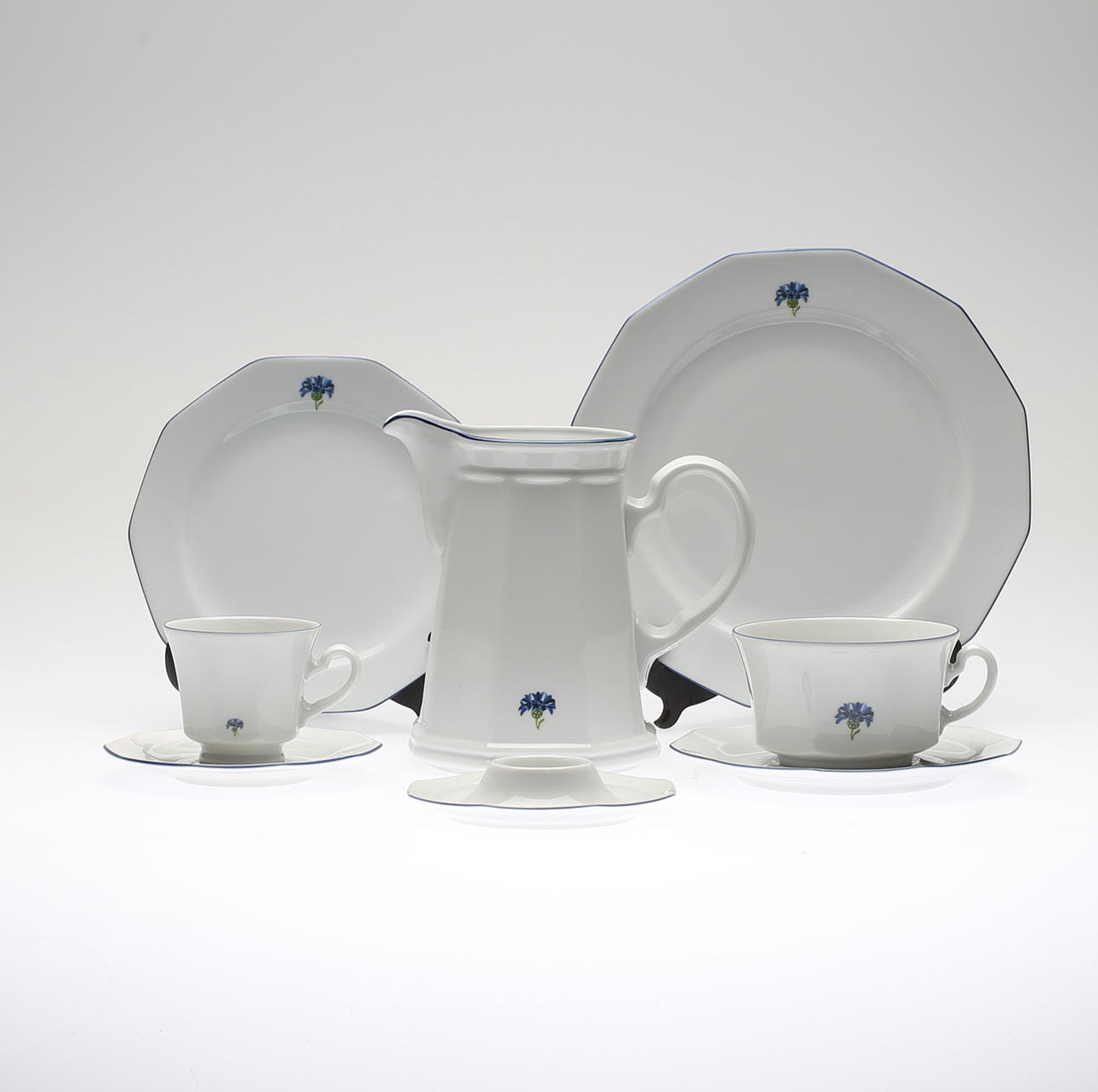 SERVISDELAR, 38 delar, porslin, "Blåklint", Boda.