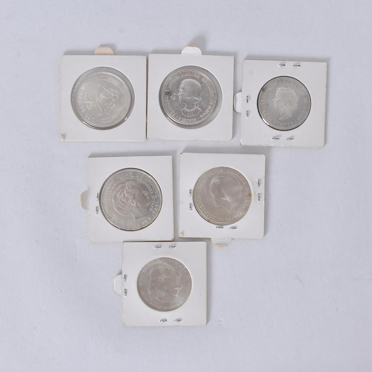 COMMEMORATIVE COINS, 6 pcs, silver.