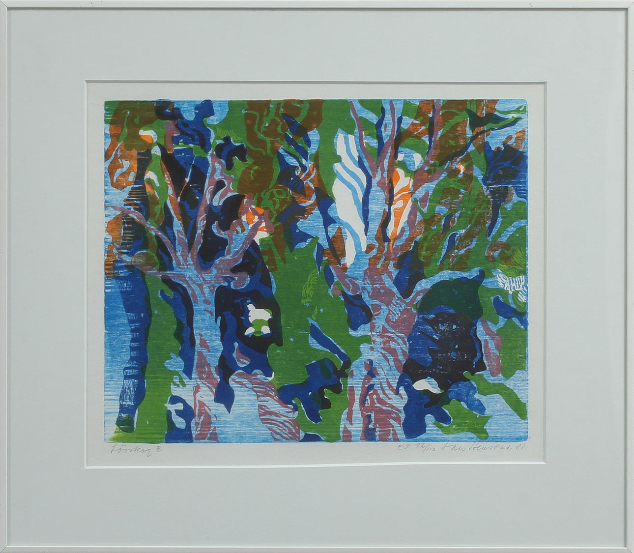 LARS STENSTAD. Lövskog II, litografi, sign o numrerad 92/110.