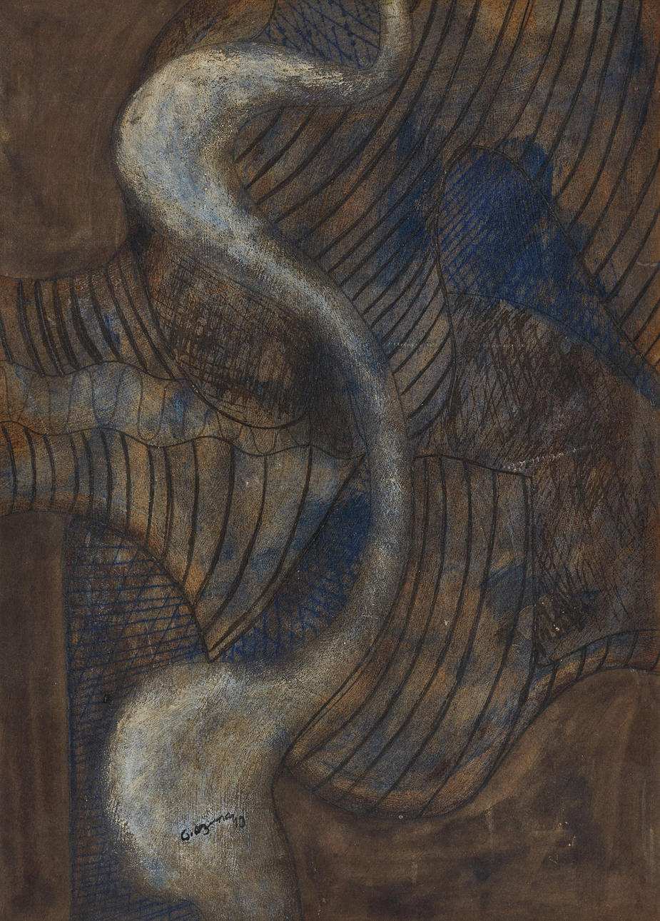 UNIDENTIFIED ARTIST, Composition, signed, mixed media.