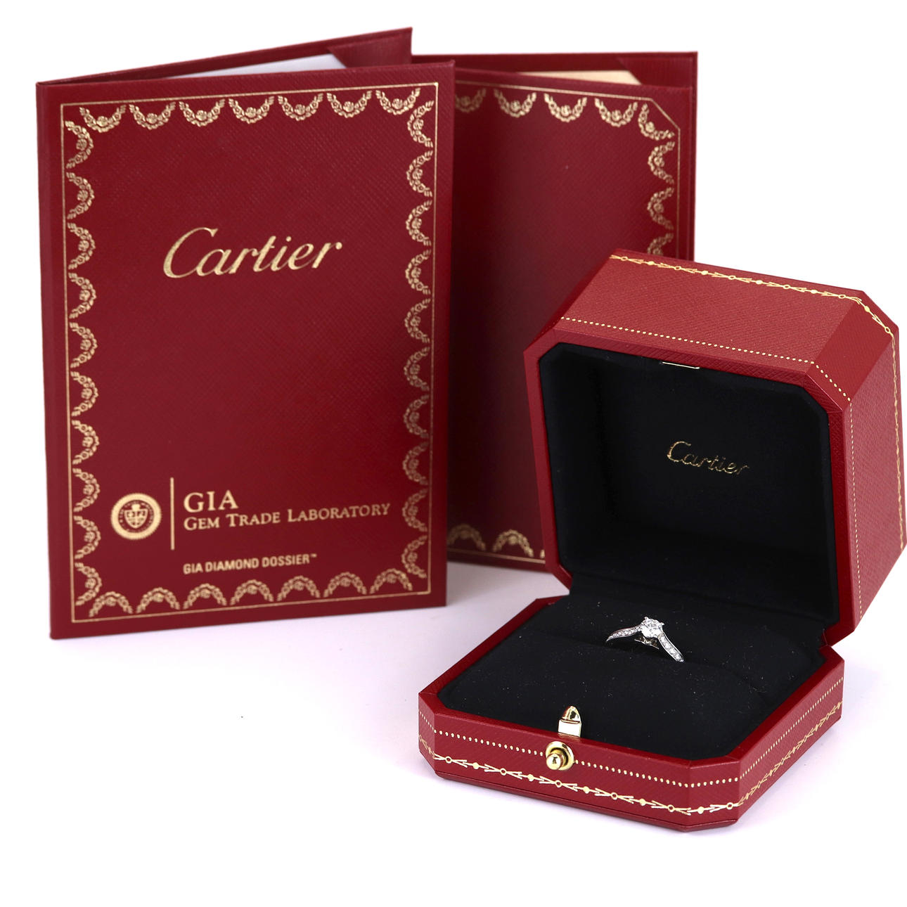 CARTIER DIAMOND SOLITAIRE RING.