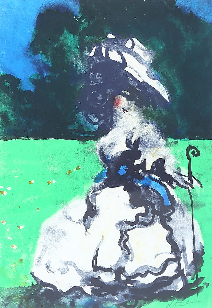 PETER DAHL. Fredman's Epistle no 80, signed, lithograph.