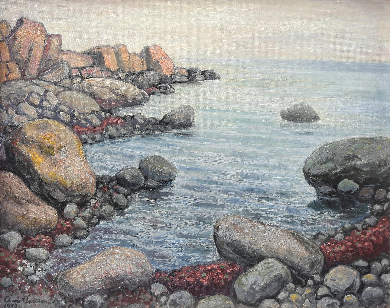 ARVID CARLSON. oil on panel, signed and dated 1950.