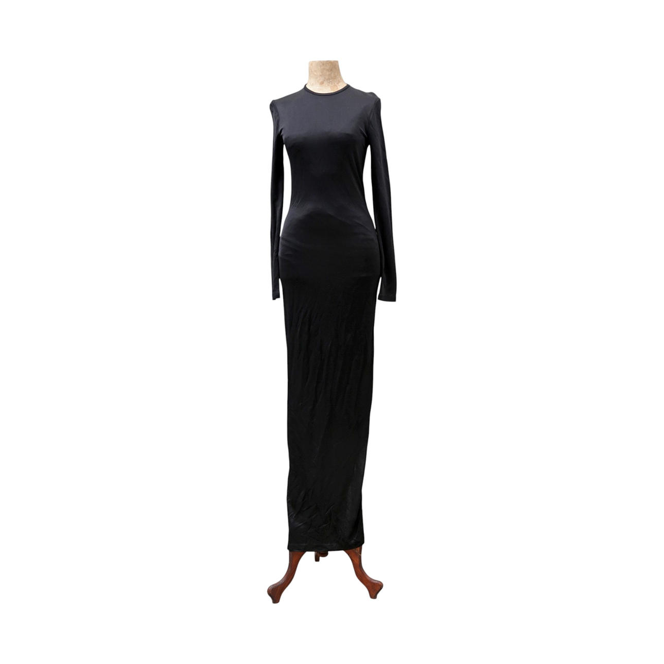 long sleeve black dress with split Acapulco Long Sleeve Cut-Out Waist Side Split Midi Dress Black